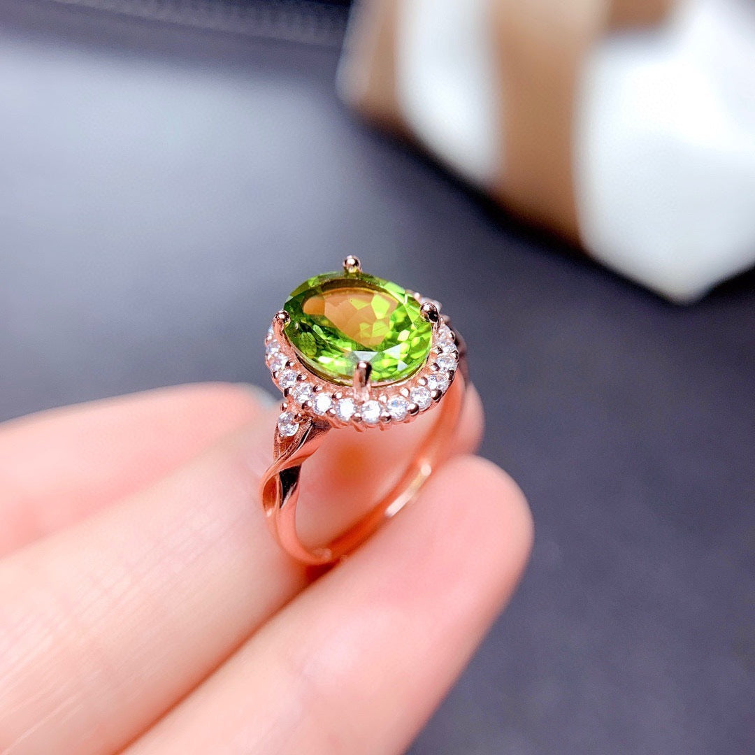 Broadcast Colored Gems Imitation Natural Topaz Ring