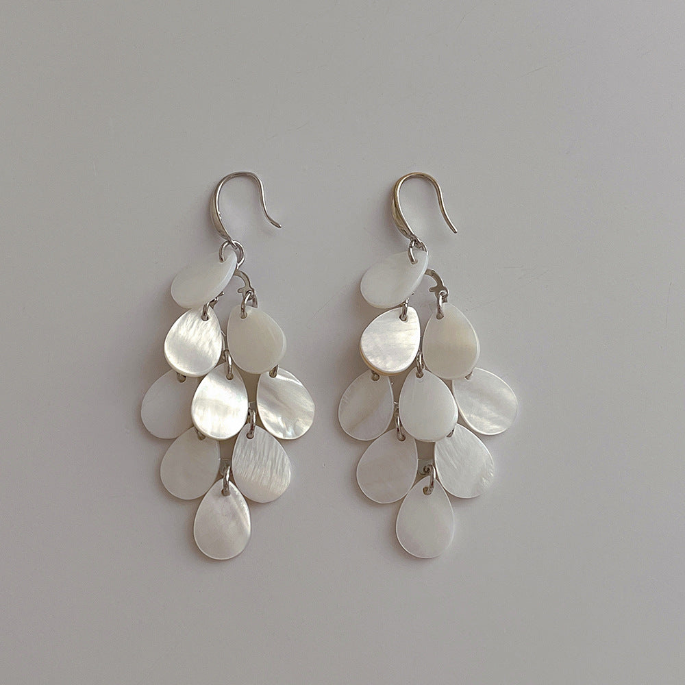 Water Drop Shell Patch Female Trendy Long Earrings