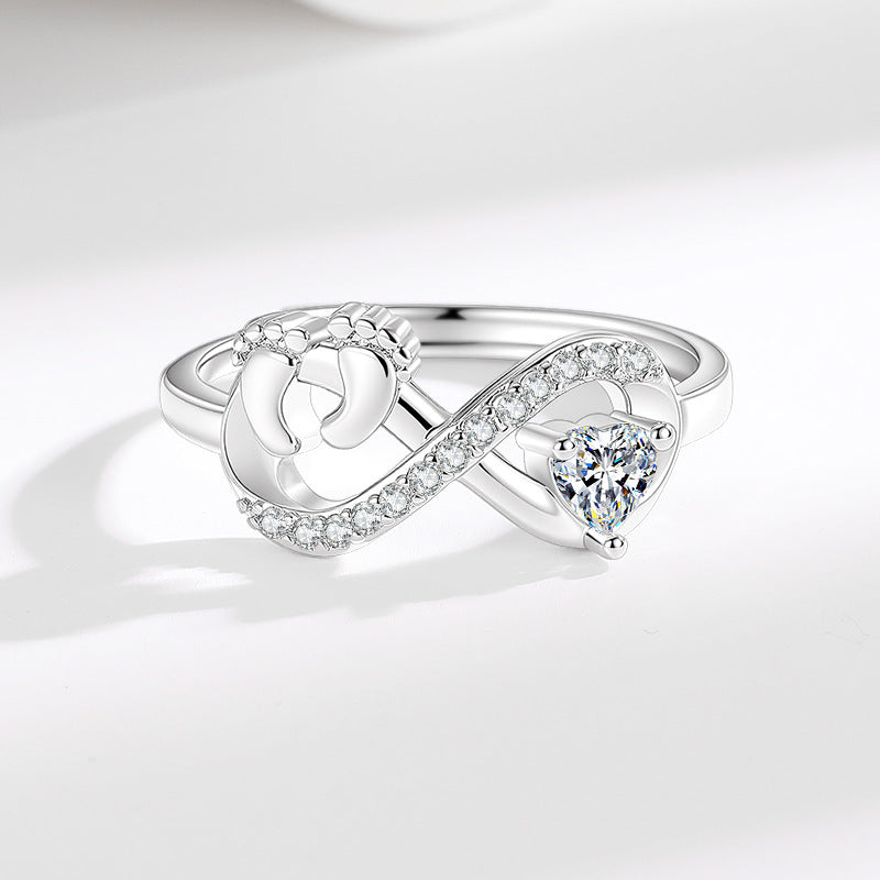 Footprints Love High Sense Index Finger Design Cute Sweet Ring