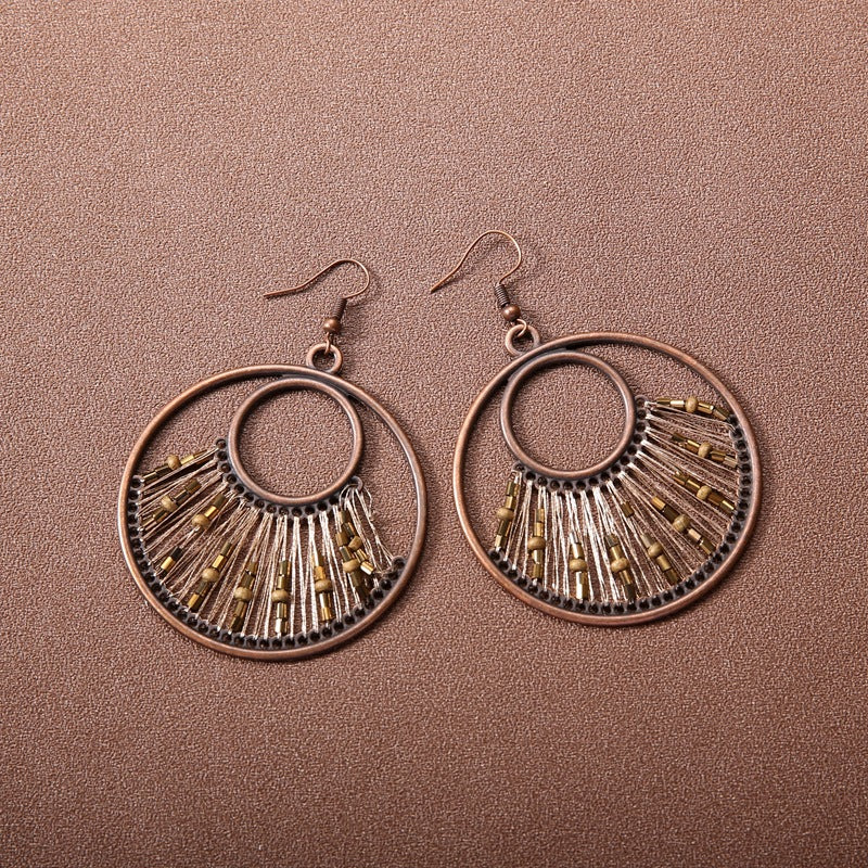 Profile Large Female Retro Style Temperament Earrings