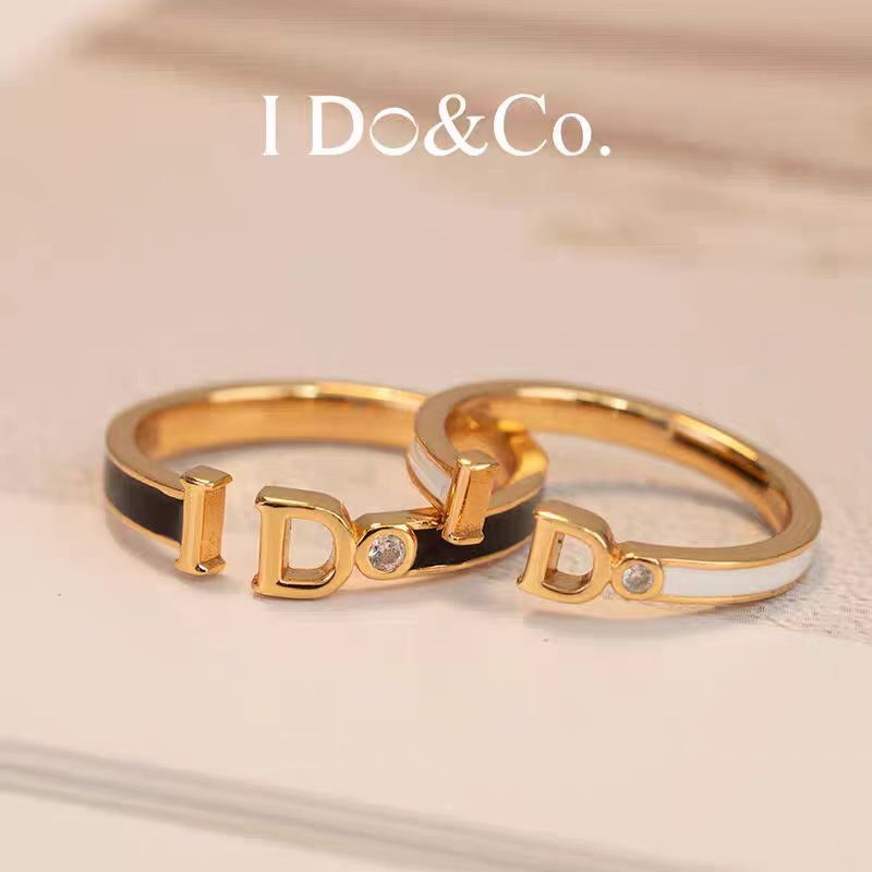Couple Design High-grade Light Luxury Letters Opening Valentine's Day Commemorative Ring