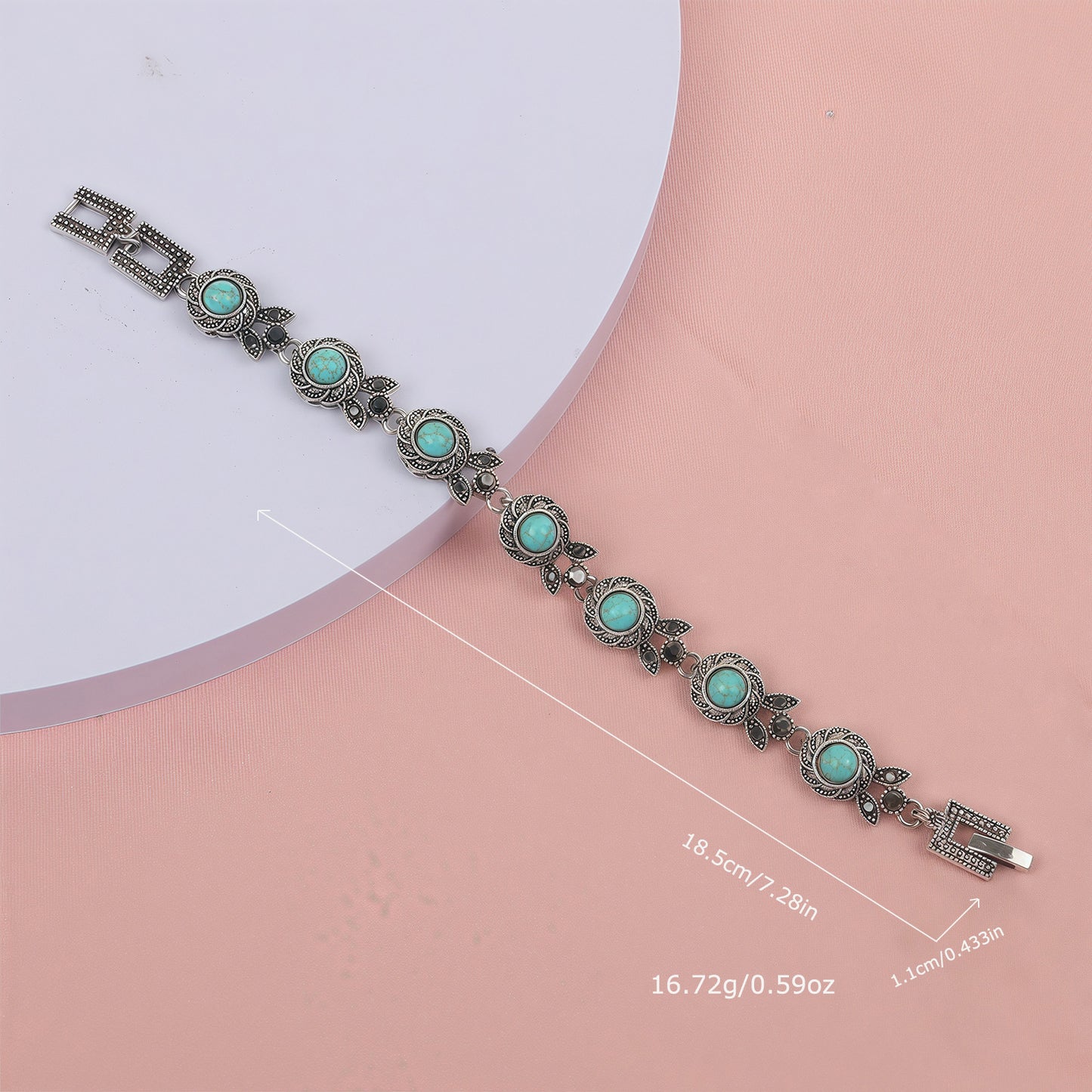 Women's Personality Retro Ethnic Style Inlaid Turquoise Bracelet