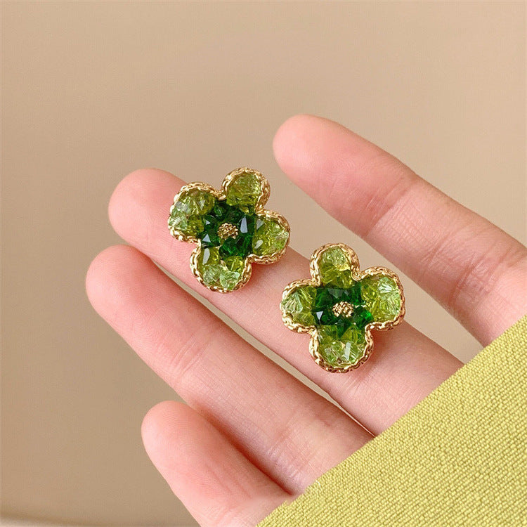 Gradient Crystal Yellow Flower Sweet Super Rings