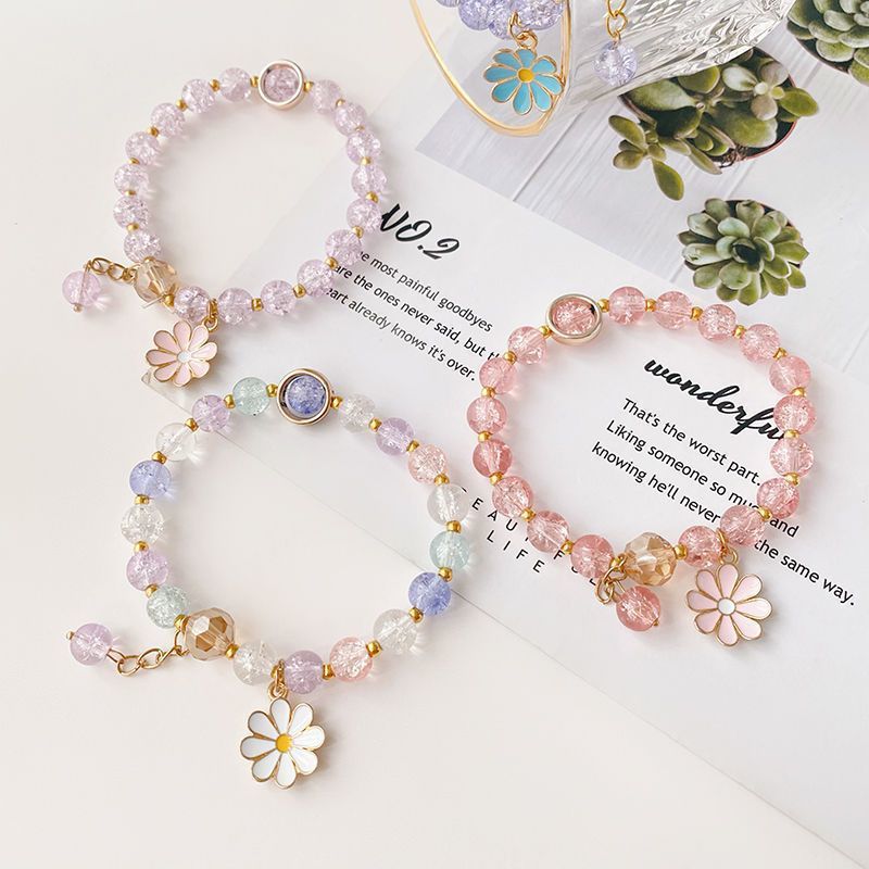 Off The Shelf Hot Flower Female Pink Crystal Bracelets