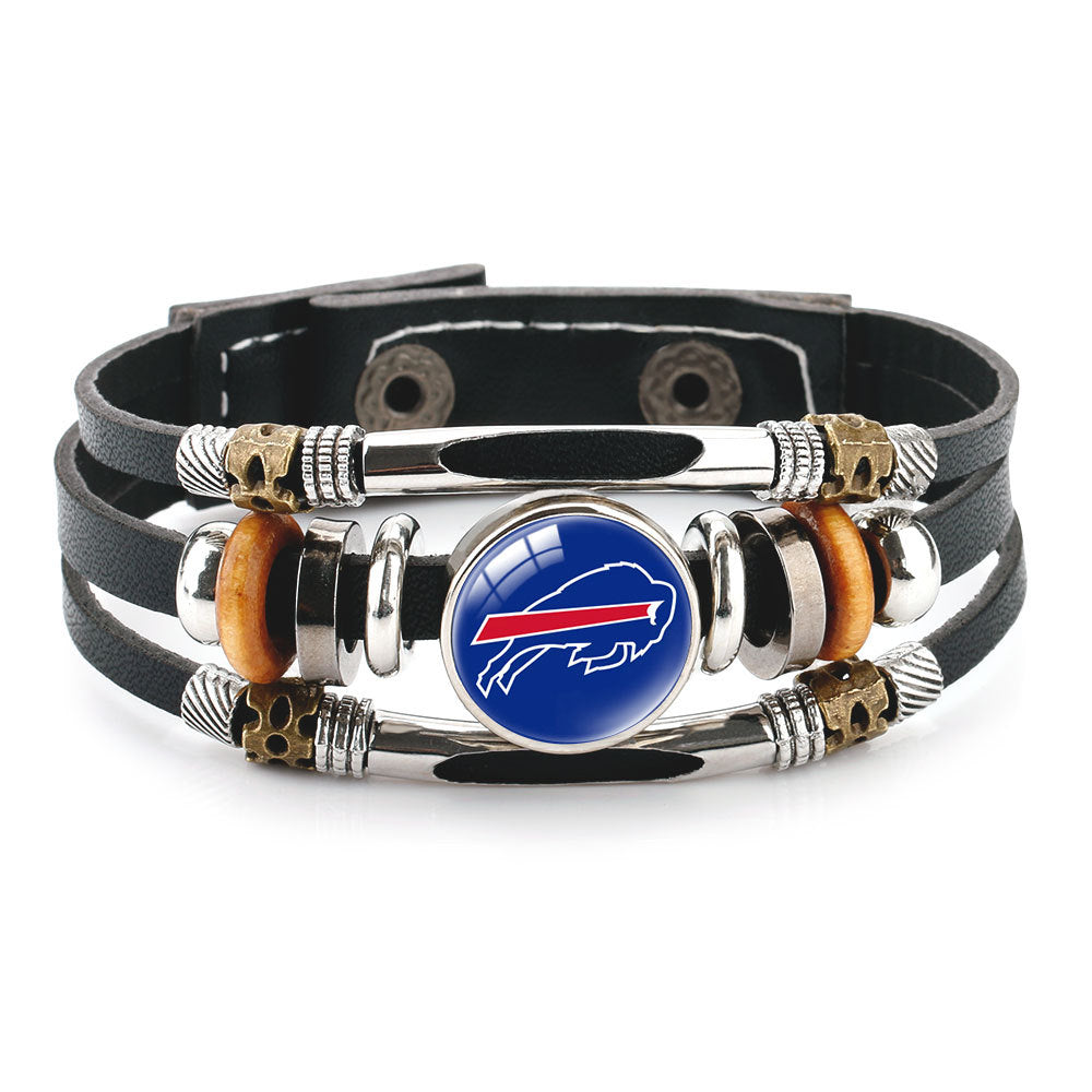 Genuine Leather Hand Professional Rugby League Team Time Stone Bracelet