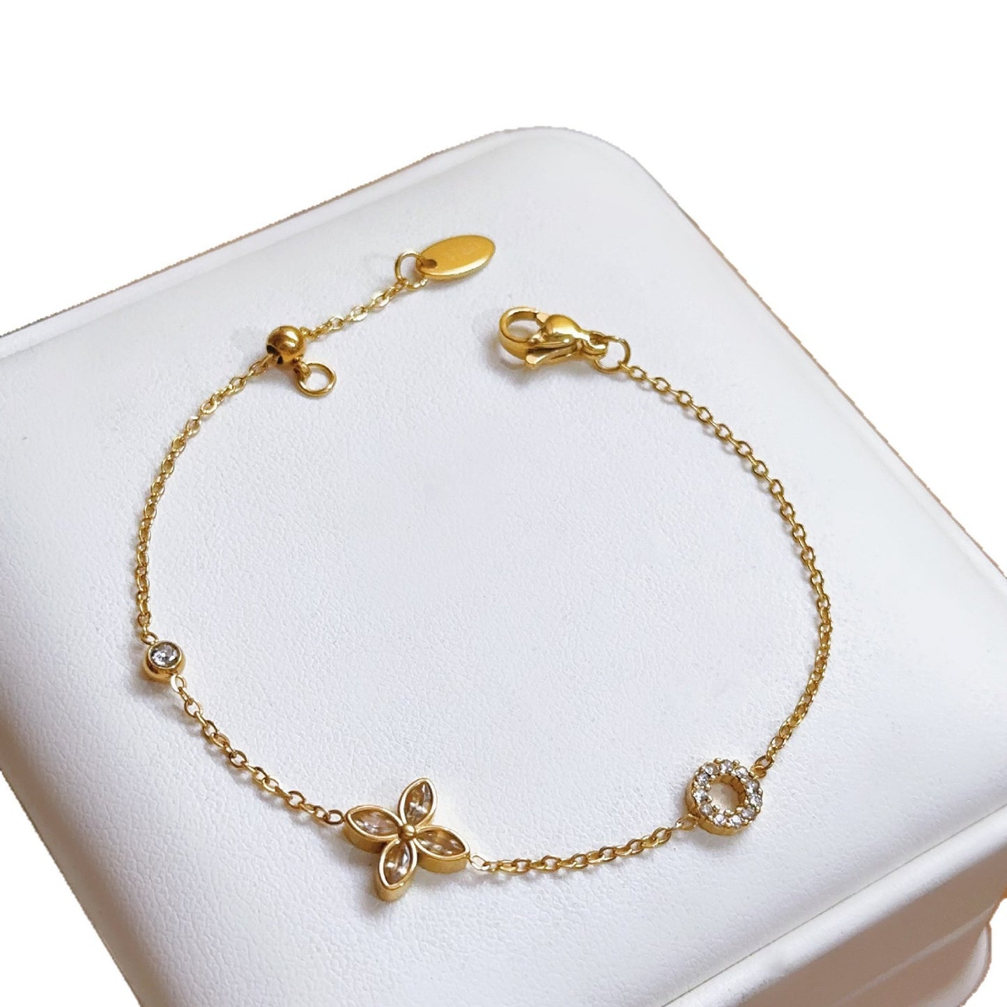 Women's Versatile Good-looking Micro Inlaid Zircon Twin Light Bracelet