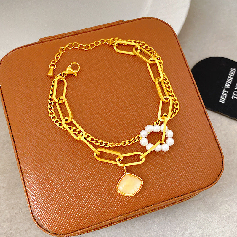 Light Luxury Micro Inlaid Zircon Woven Wire Mesh Fashion Temperament Bracelet
