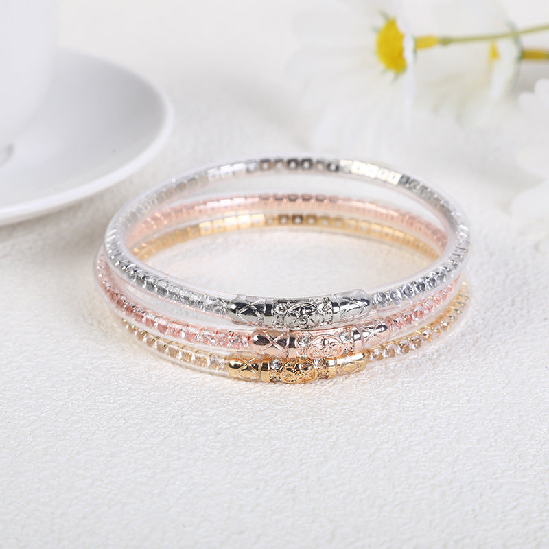 Women's Silicone Fashion Diamond Six-pointed Star Joint Bracelets