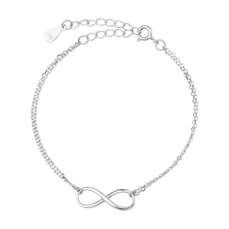 Women's Sterling Sier Fashionable Elegant Trendy Mobius Bracelets