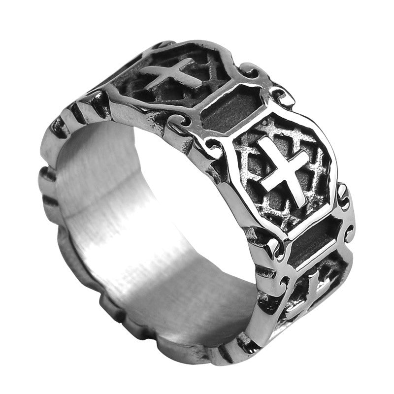 Men's Hip Hop Cool Vintage Cross Thai Rings