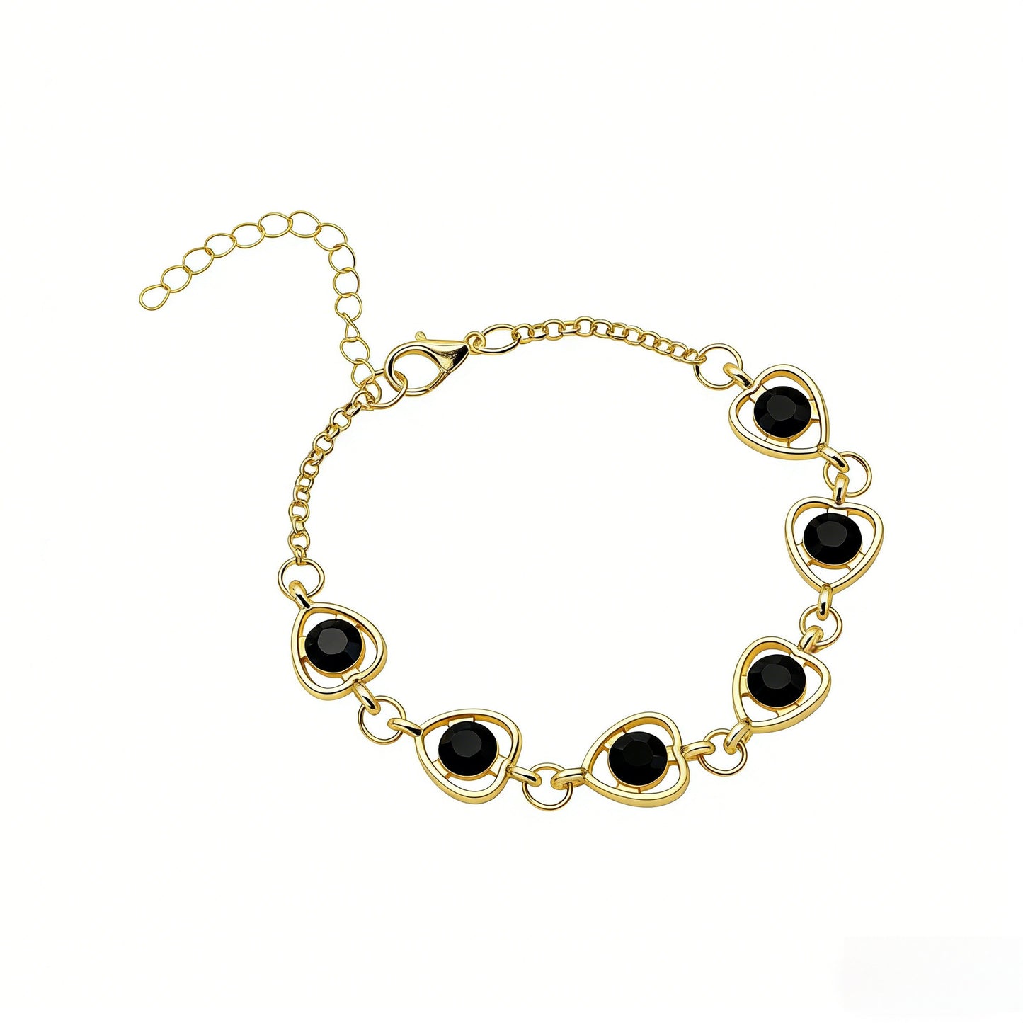 Six Peach Heart Crystal Fashion Elegant Single Hollow Shape With Bracelets