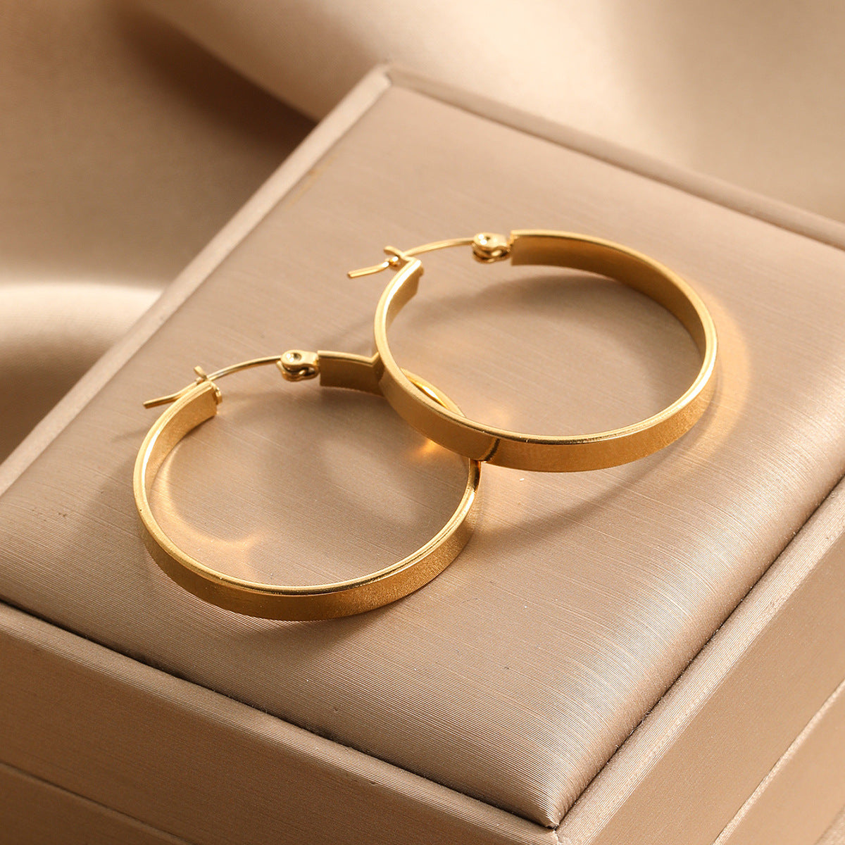 Women's Beautiful Circle Design High-grade Simple Titanium Earrings