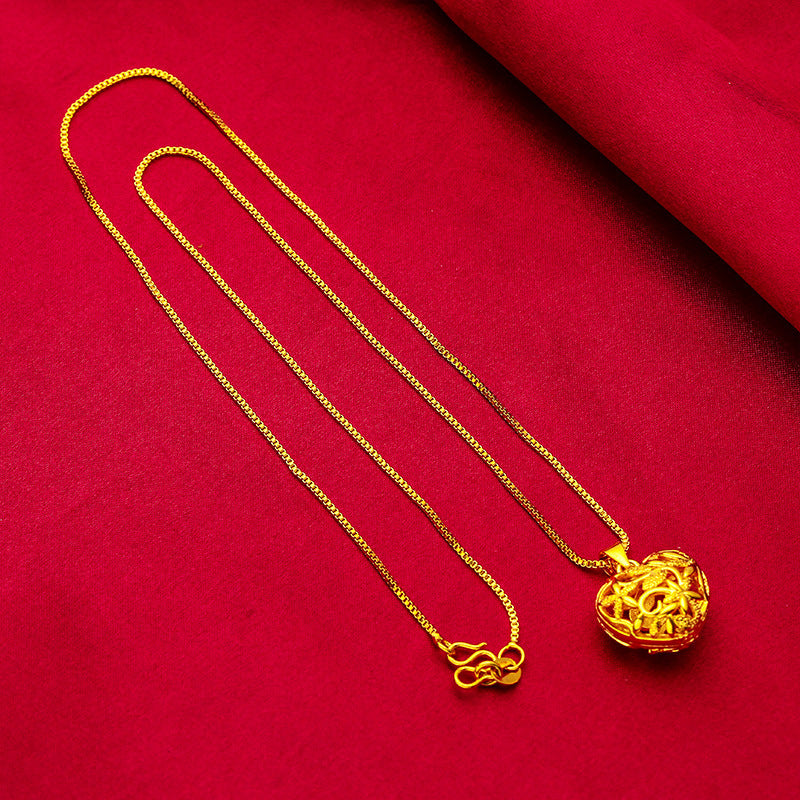 Vietnam Placer Gold Heart Hollow Out Bracelets