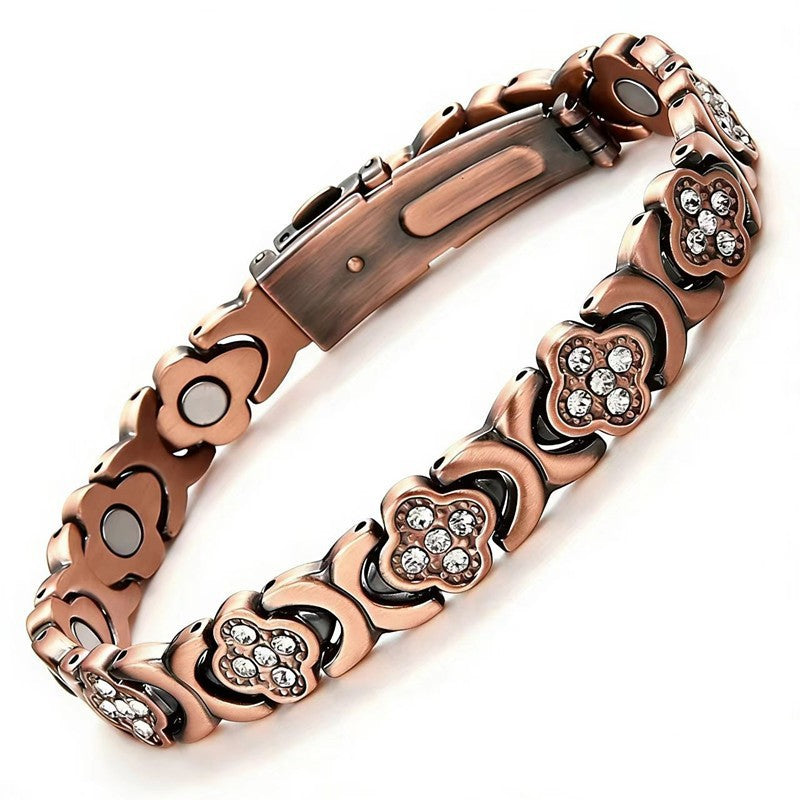 Clover Red Copper Watchband Buckle Rose Bracelet