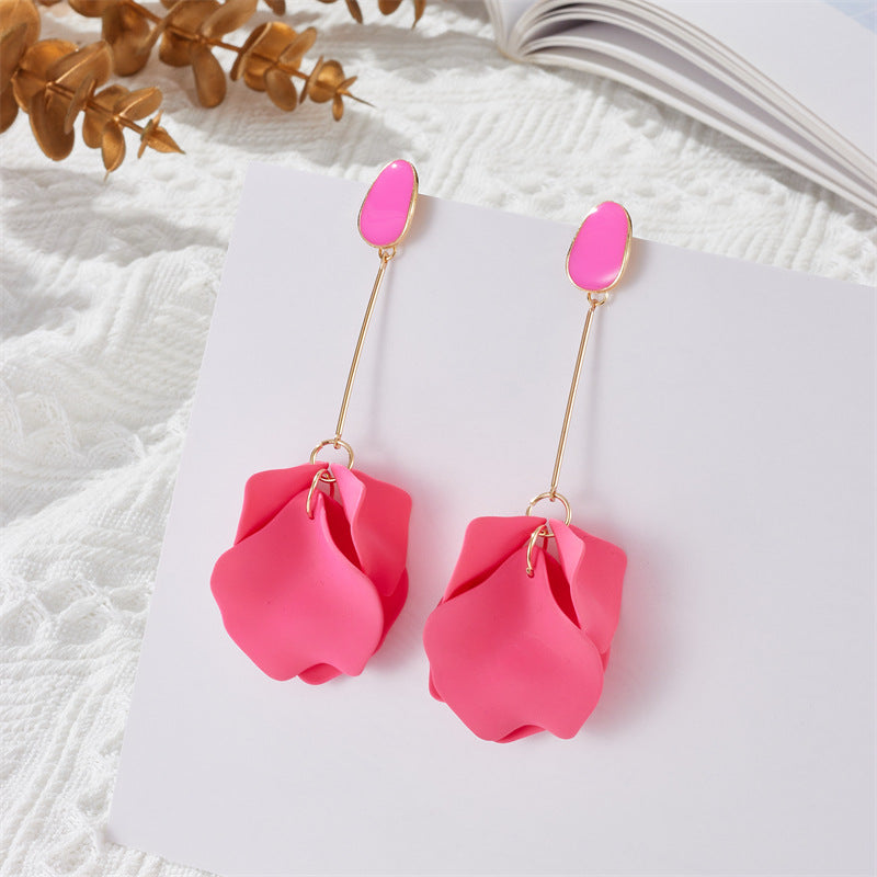 Summer Flower High Profile Fashion Petal Earrings