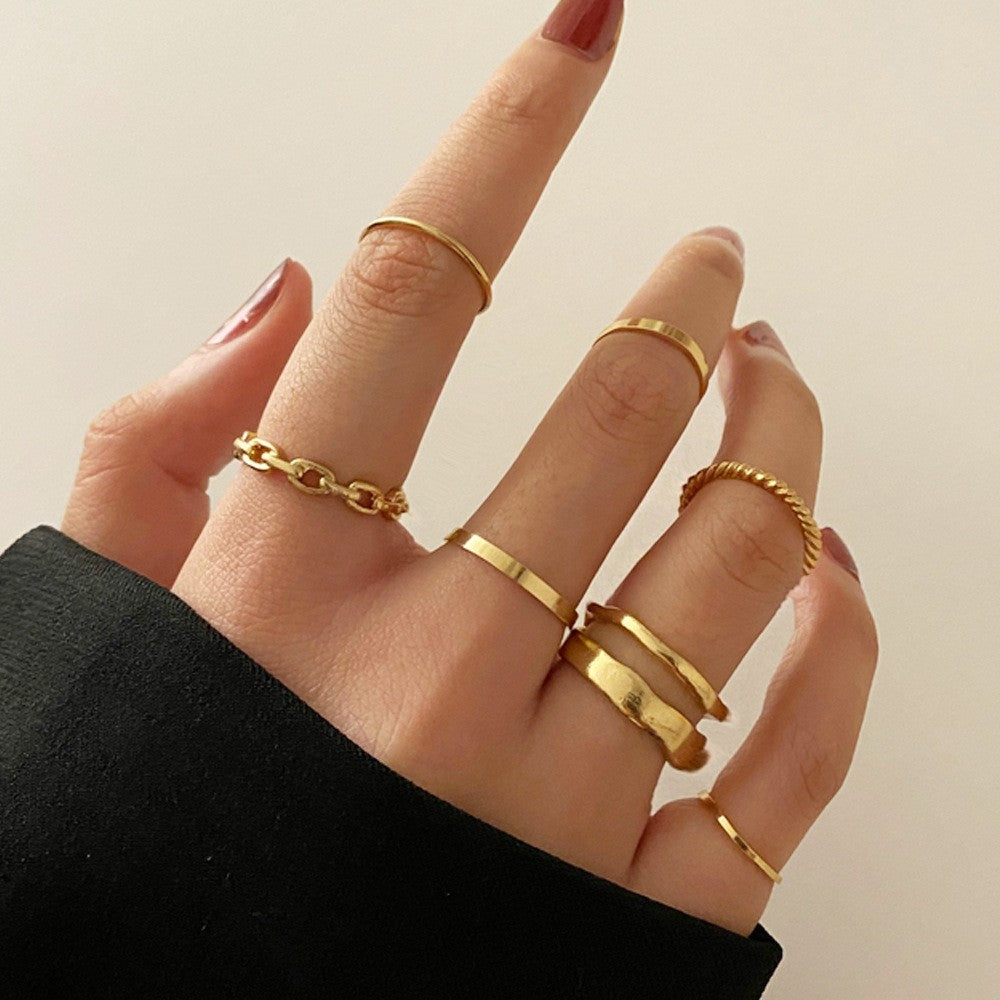 Metal Knuckle Creative Simple Style Set Rings