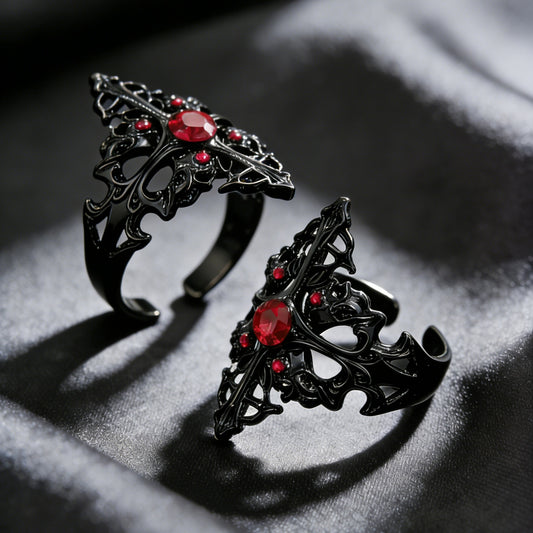 Ruby Gothic Open Design Sense Street Punk Rings