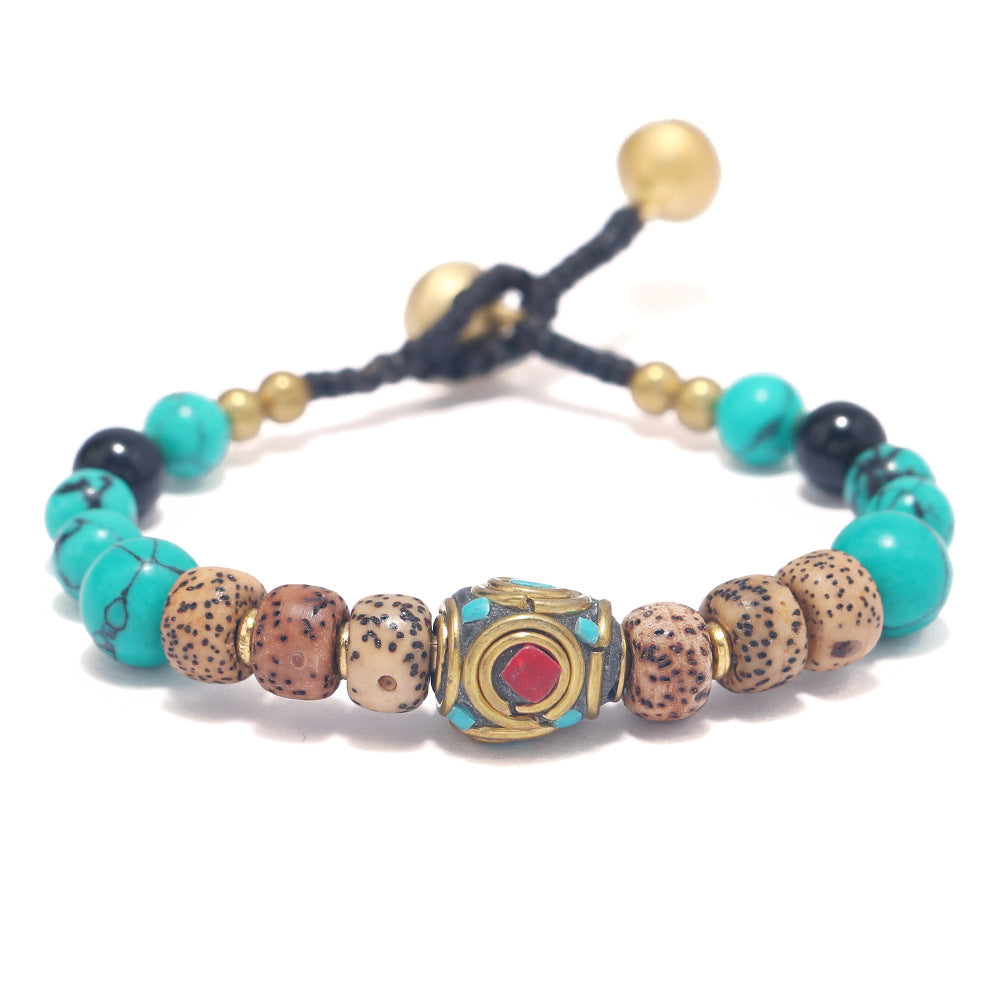 Women's Style Nepal Beads Retro Fashion Thailand Wax Line Bracelet
