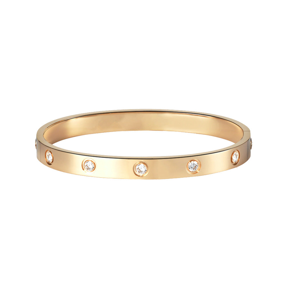 Sensitive Surface Light Luxury Minus Sign Full Diamond Bracelets
