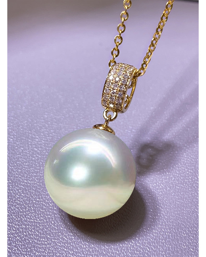 Pearl Golden Balls Olympic White Peacock Pendants