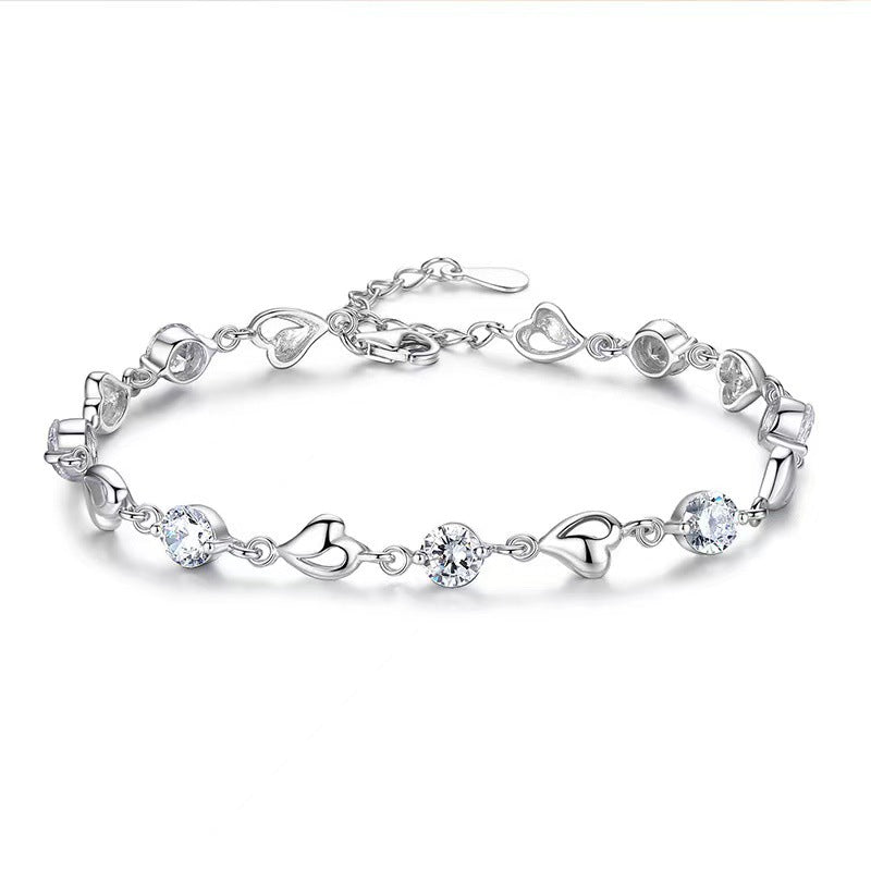 Women's Ocean Heart Sier-plated Light Luxury Minority Valentine's Day Bracelet