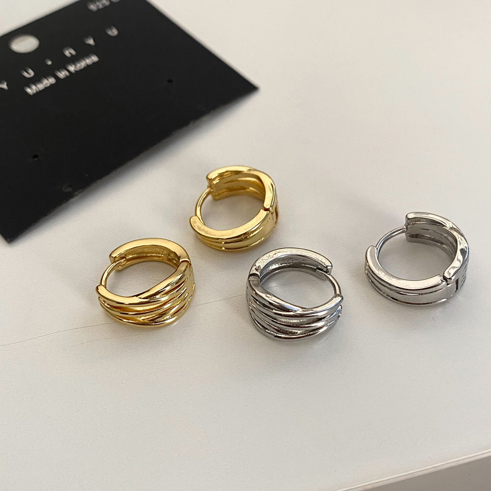 Women's Simple Cold Style Metal Winding For Earrings
