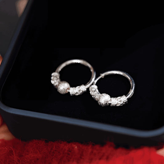 Women's Sier Lucky Beads For Light Luxury Temperament Exquisite High-grade Earrings