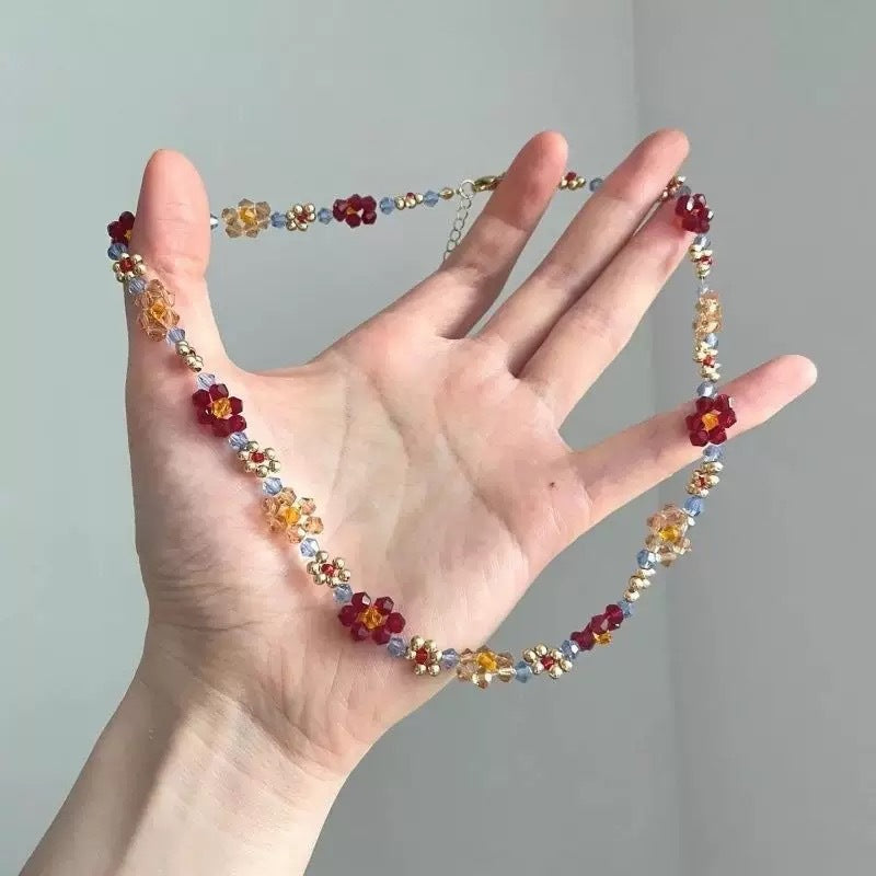 Ceramic Apple Braid Rope Beaded Female Niche Necklaces