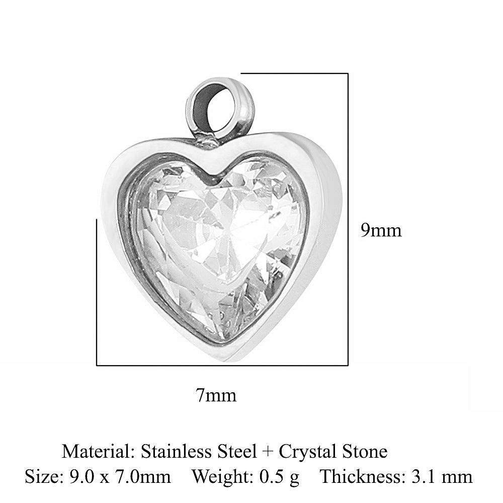 Heart Devil's Eye French Retro Titanium Steel Heart-shaped Pendants