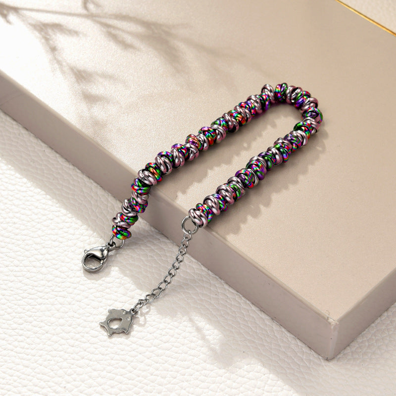 Women's Electroplating High-grade Stainless Steel Titanium Pearl Decorative Bracelet