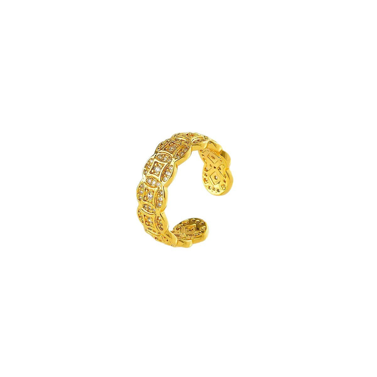 Dynasty Five Coins Female Retro Exquisite Niche Ring