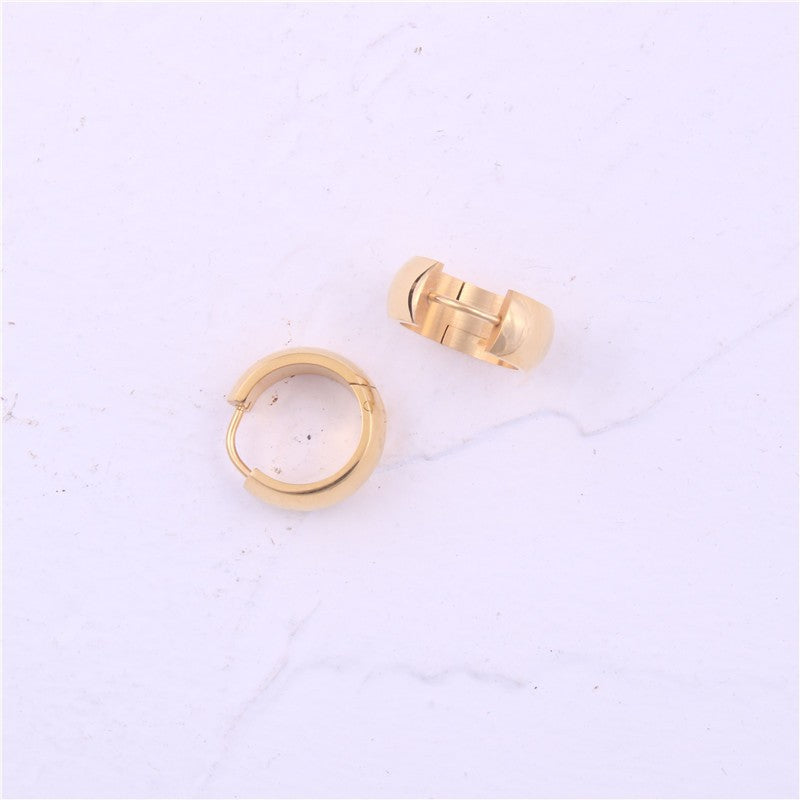 Titanium Steel Gold-plated Simple Fashion Circle Earrings