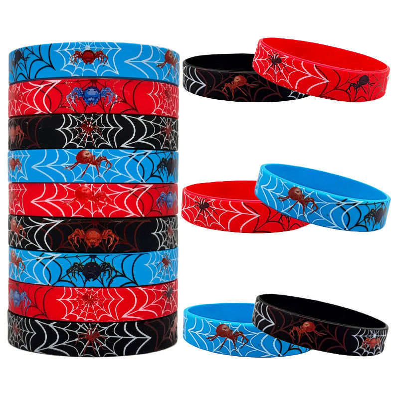 Spider Silicone Holiday Party Web Theme Wrist Strap Bracelet