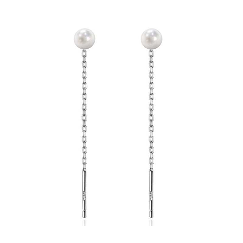 Pearl String French Style Super Fairy Long Earrings