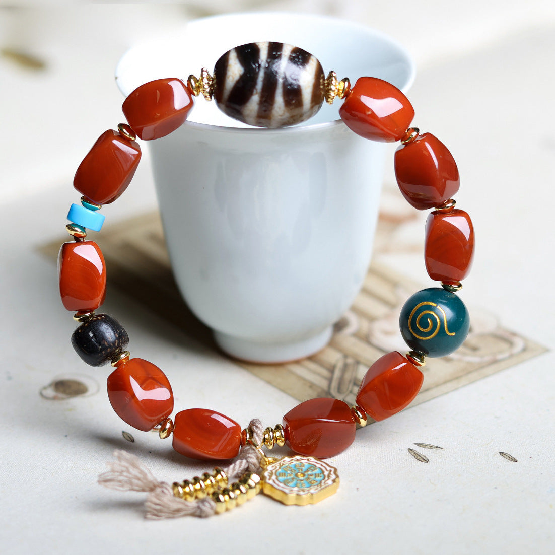 Sen Southern Red Agate Bodhi Tibet Bracelets