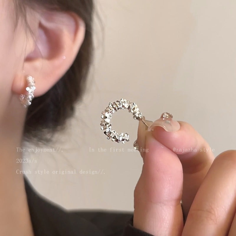 Women's Sier Type Metal Auricular Needle Summer Stud Earrings