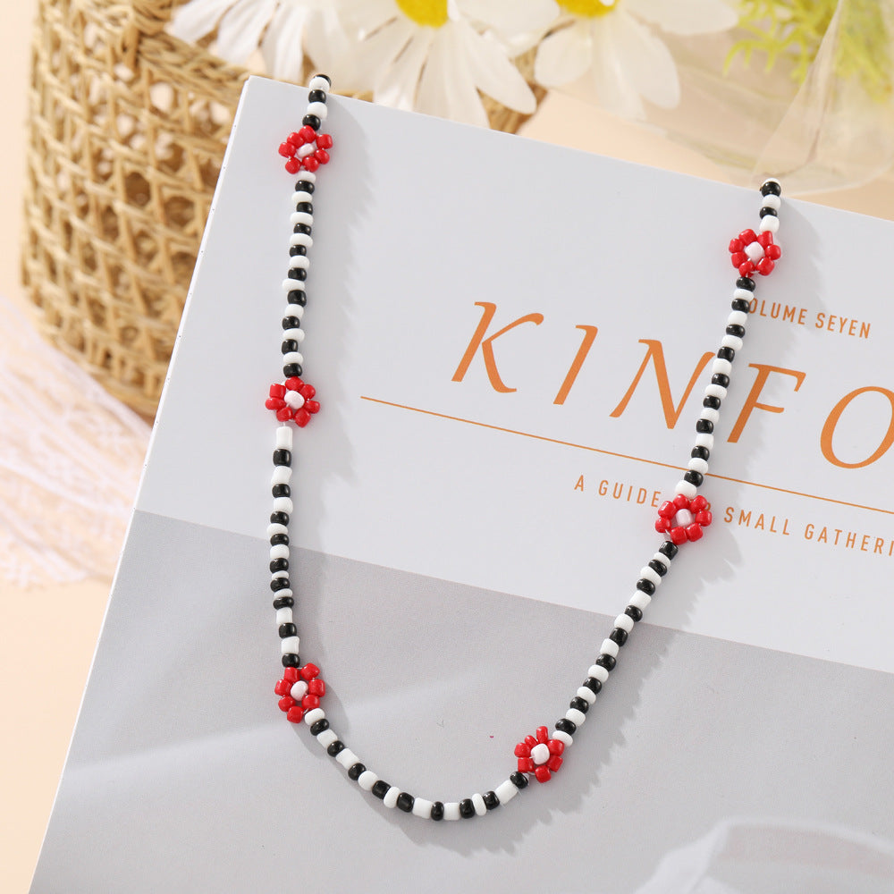 Women's Style Bead Flower Bohemian Vitality Color Necklaces