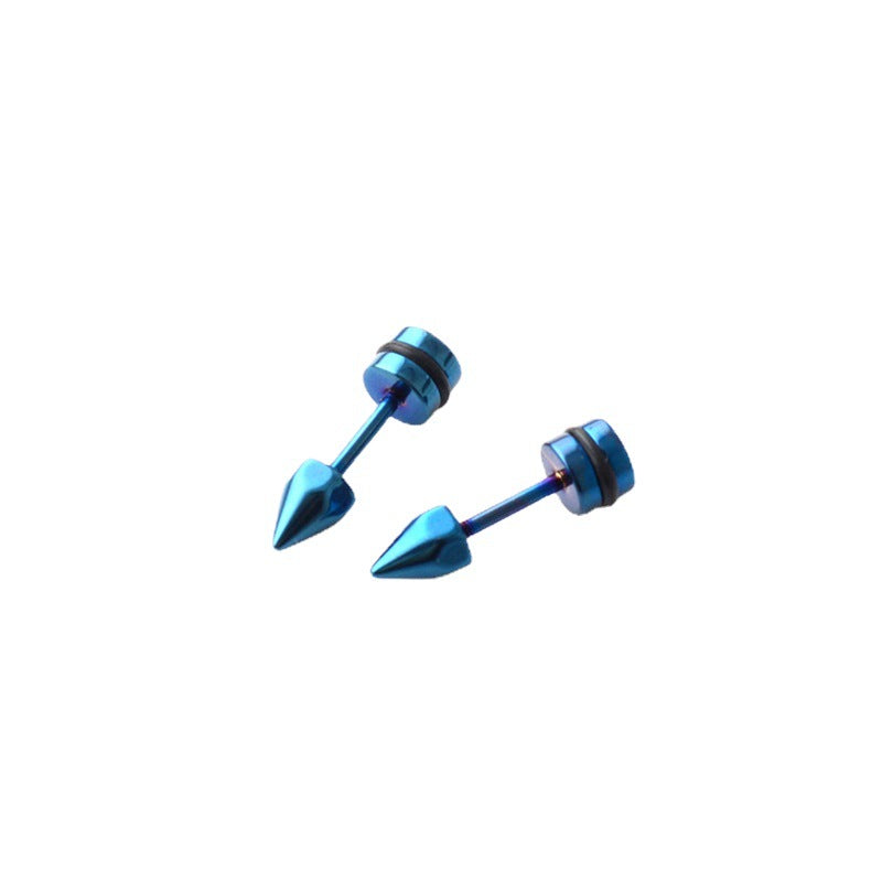 Steel Simple Rivet Cone Small Ear Bone Titanium Screw Stud Earrings