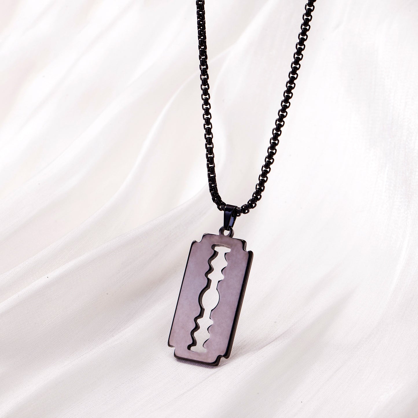 Men's Long Stainless Steel Sweater Chain Gold Plating Simple Geometric Necklaces