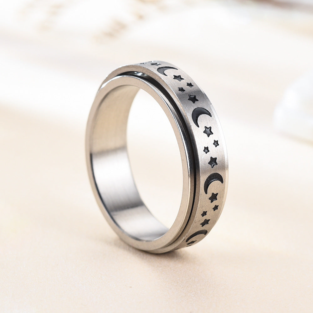 Titanium Steel Trendy Personalized Single Index Ring