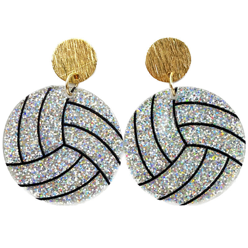 Metal Simplicity Eardrops Ball Collection Acrylic Earrings