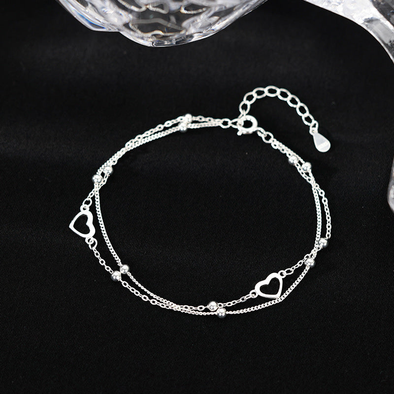 Layers Loving Heart Niche Summer Fresh Simple Girlfriends Heart-shaped Valentine's Bracelets