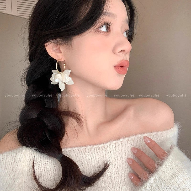 Women's Exaggerated Geometry Metal Circle Tassel Light Luxury High-grade Elegant Ear Earrings