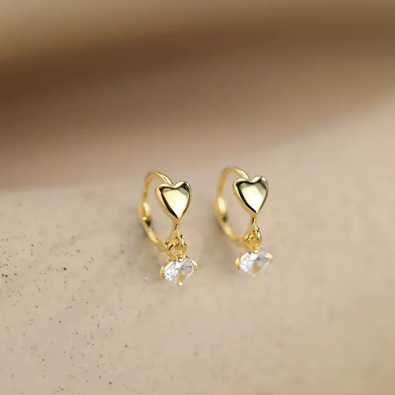Loving Heart In Sterling Sier Clip Female Niche Design High Ear Buckle