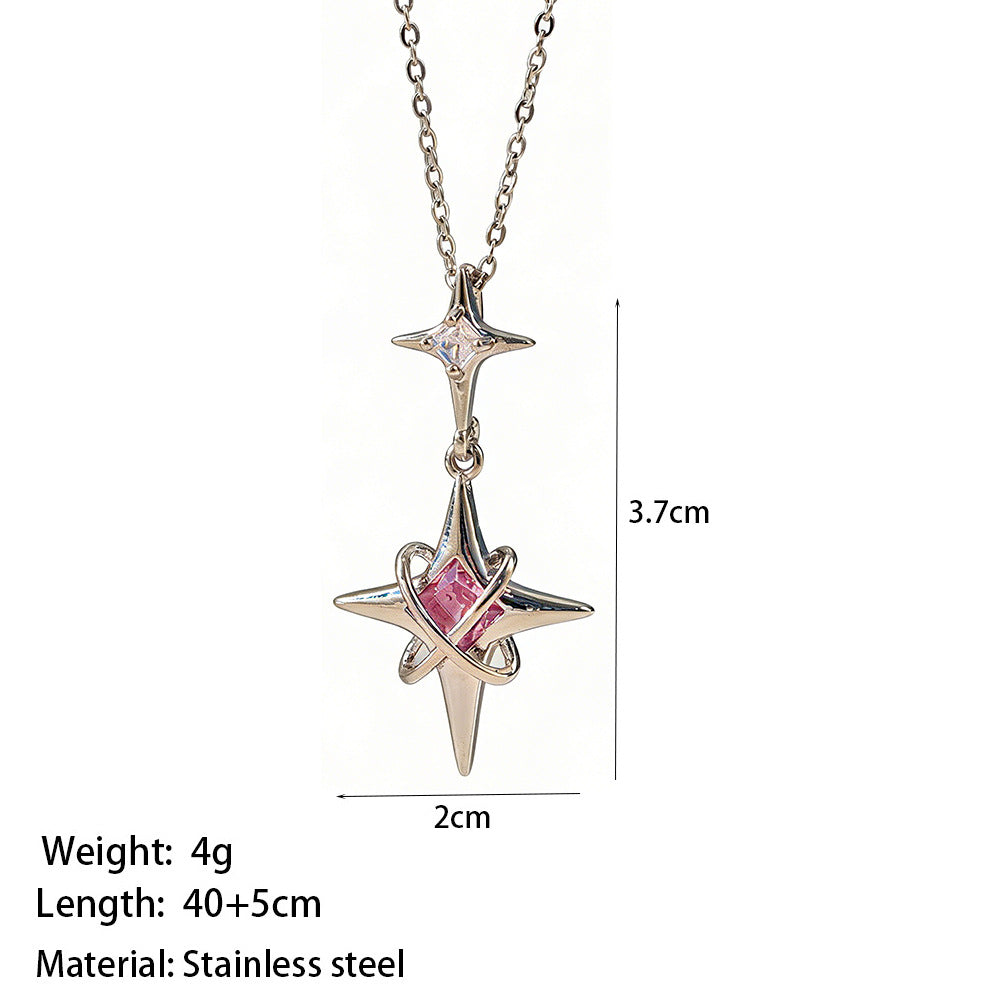 Women's Micro Inlaid Zircon Sun Star Moon Zodiac Clavicle Necklace