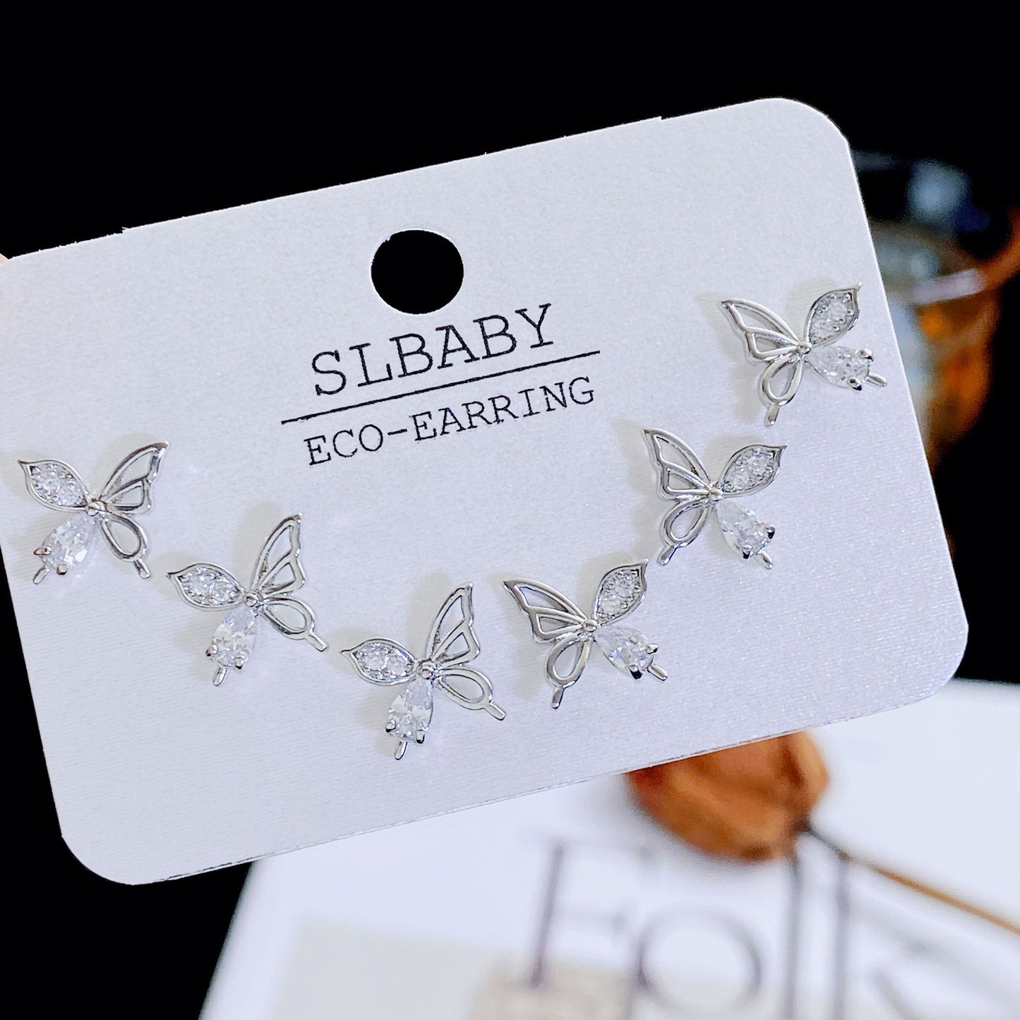 Women's Needle Simple Series Three Pairs Storage Ear Rings