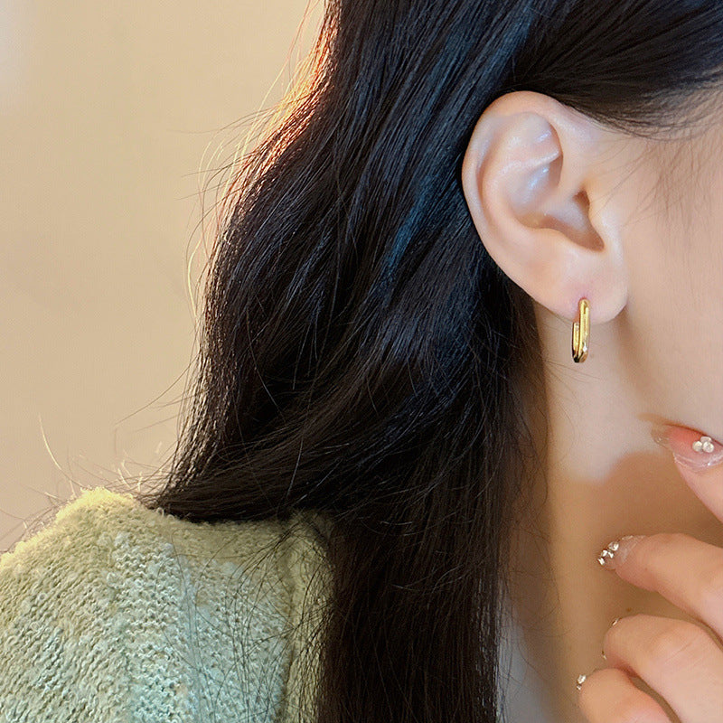 Metallic Clip Niche Design Advanced Exquisite Earrings