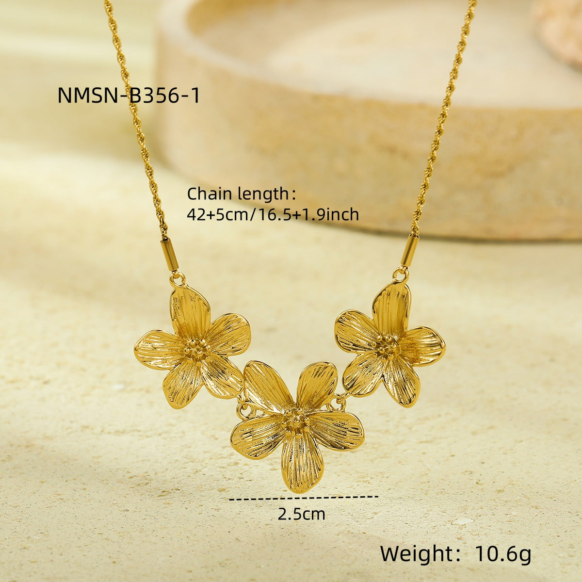 Pleated Flower Fashion Metal Clavicle Chain Necklaces