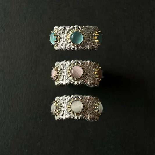 Women's Light Luxury Colored Gems Daisy Vintage Ring