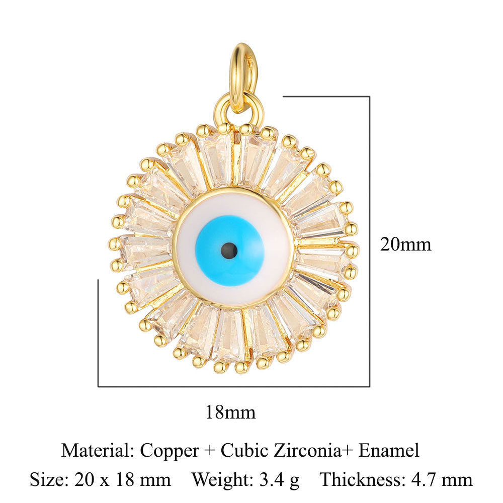 Devil's Eye Copper Zircon Ornament Accessories Pendants